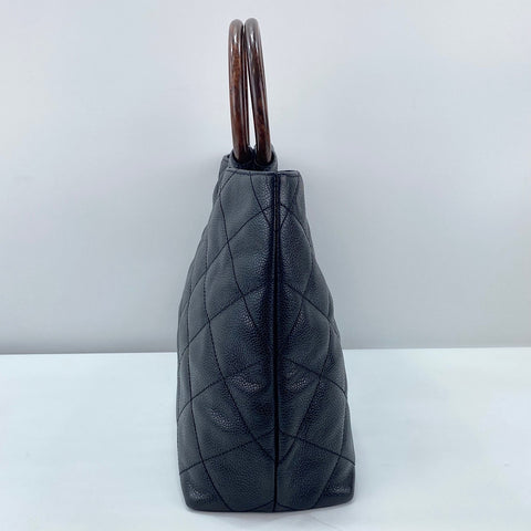CHANEL Matelassé Handbag black WS30038