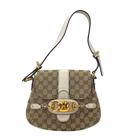 GUCCI Horsebit Shoulder Bag Brown WS30040
