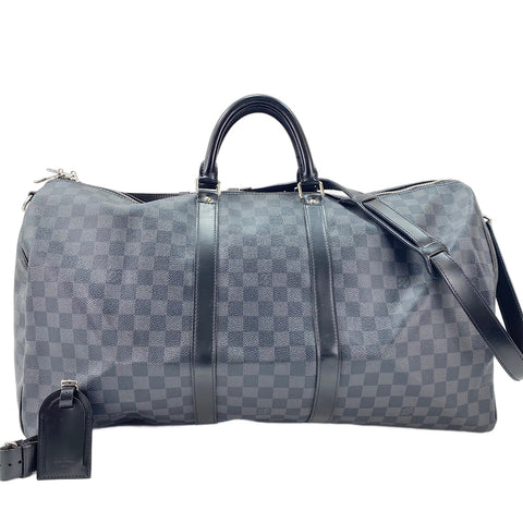 LOUIS VUITTON Keepall Bandoulière 55 Boston bag black WS30053