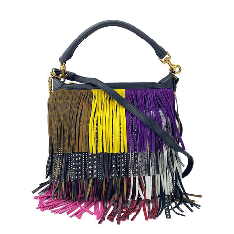YVES SAINT LAURENT Emmanuel Fringe Shoulder Bag multicolor WS30054
