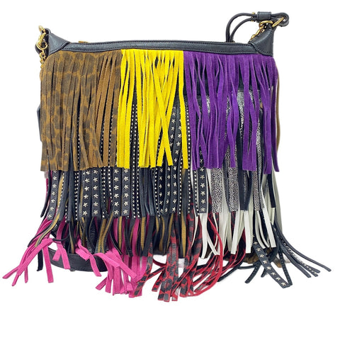 YVES SAINT LAURENT Emmanuel Fringe Shoulder Bag multicolor WS30054