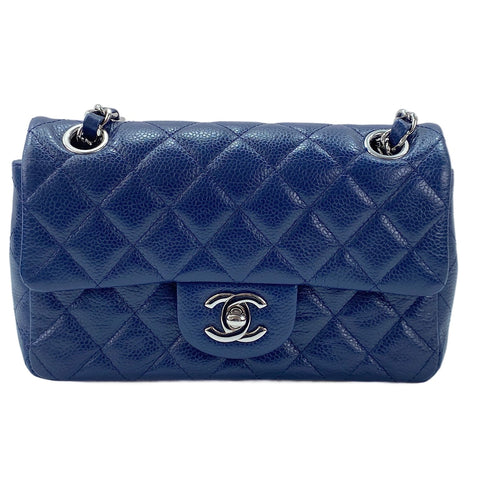 CHANEL Mini Matelassé Shoulder Bag Navy WS30056