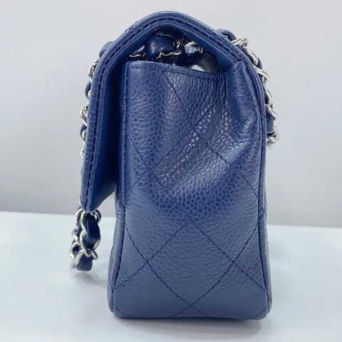 CHANEL Mini Matelassé Shoulder Bag Navy WS30056