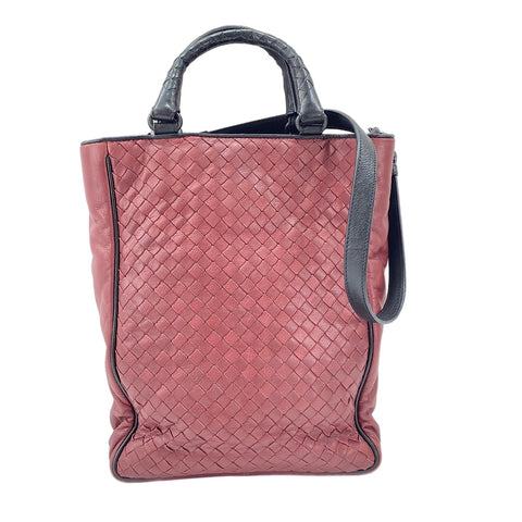 BOTTEGAVENETA INTRECCIATO 2WAY Handtasche weinrot WS30058