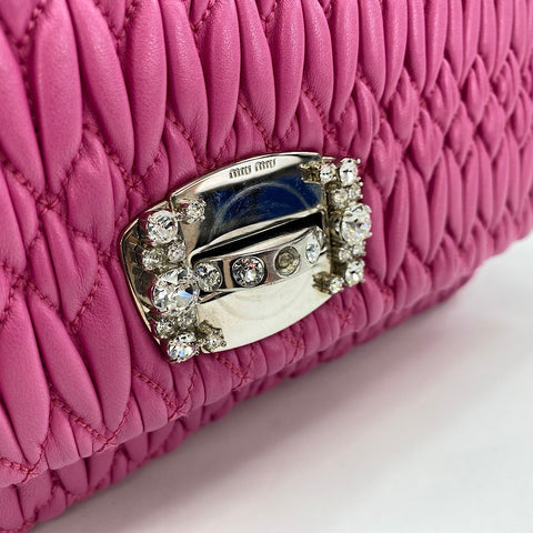 Sac à bandoulière Miu Miu Nappa Crystal 3WAY rose WS30078