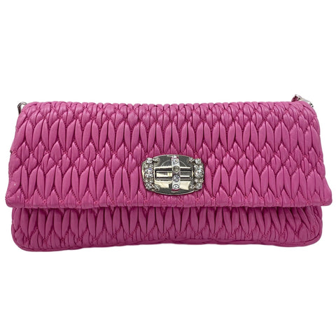 Sac à bandoulière Miu Miu Nappa Crystal 3WAY rose WS30078