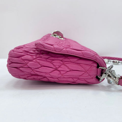 Sac à bandoulière Miu Miu Nappa Crystal 3WAY rose WS30078