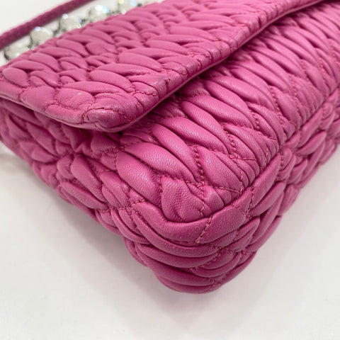 Sac à bandoulière Miu Miu Nappa Crystal 3WAY rose WS30078