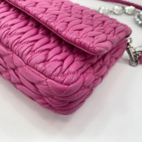 Sac à bandoulière Miu Miu Nappa Crystal 3WAY rose WS30078