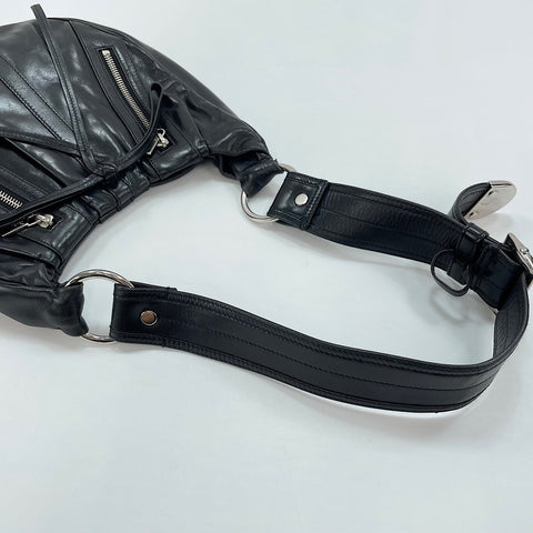 YVES SAINT LAURENT Klassische plissierte Hobo-Umhängetasche schwarz WS30095
