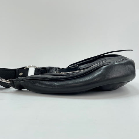 YVES SAINT LAURENT Klassische plissierte Hobo-Umhängetasche schwarz WS30095