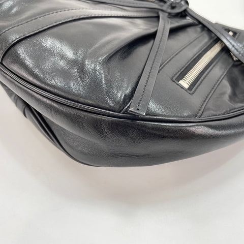 YVES SAINT LAURENT Klassische plissierte Hobo-Umhängetasche schwarz WS30095