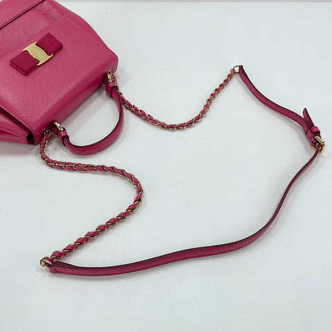 Salvatore Ferragamo Vala Ribbon 2WAY Shoulder Bag pink WS30104