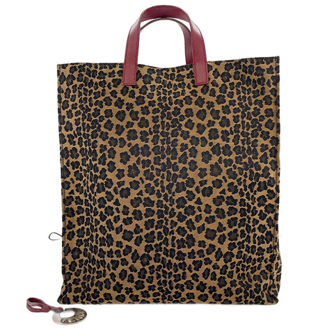FENDI Leopard Handbag Brown WS30107