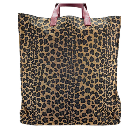 FENDI Leopard Handbag Brown WS30107