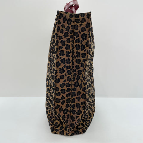 FENDI Leopard Handbag Brown WS30107