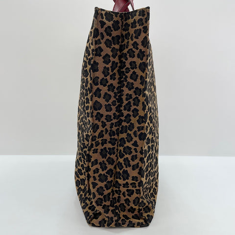 FENDI Leopard Handbag Brown WS30107
