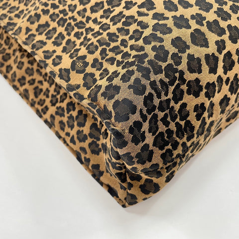 FENDI Leopard Handbag Brown WS30107