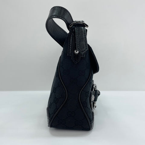 GUCCI Horsebit Chain Handbag black WS30110