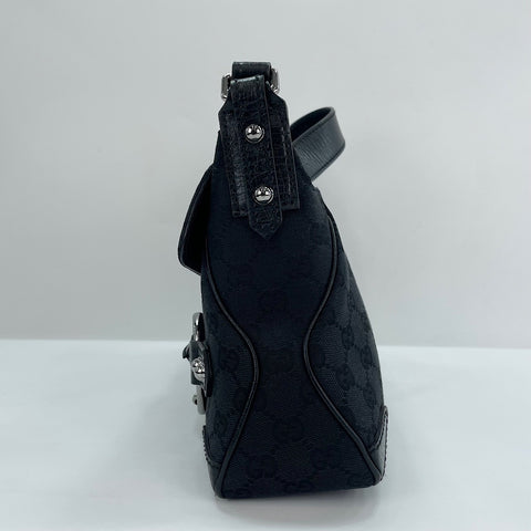 GUCCI Horsebit Chain Handbag black WS30110