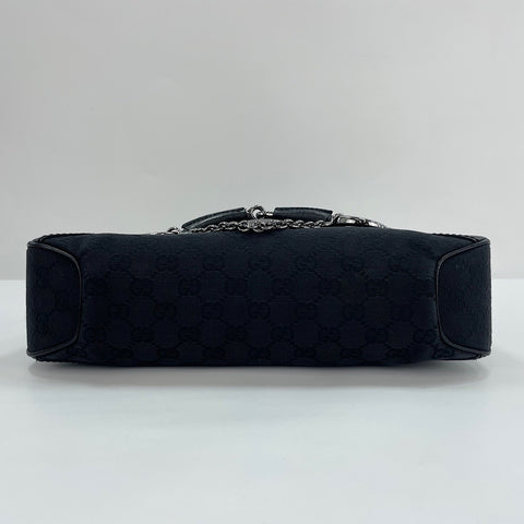 GUCCI Horsebit Chain Handbag black WS30110