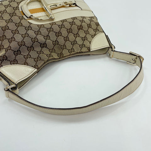GUCCI Horsebit Shoulder Bag beige WS30111