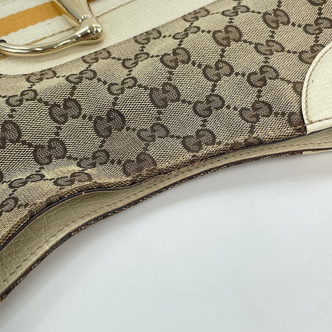 GUCCI Horsebit Shoulder Bag beige WS30111