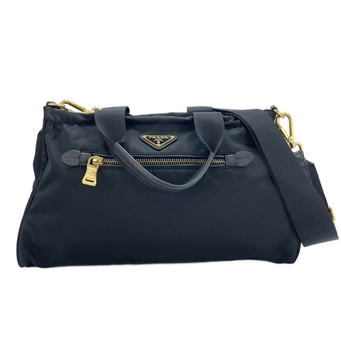 PRADA Triangle logo 2WAY Shoulder Bag black WS30113