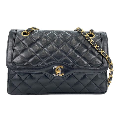 CHANEL Matelassé Shoulder Bag black WS30118