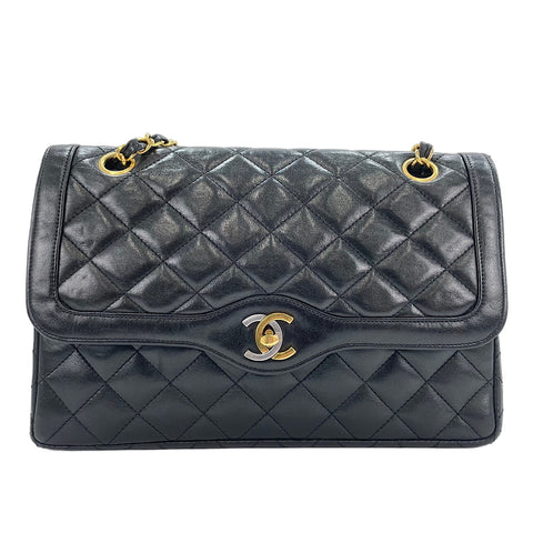CHANEL Matelassé Shoulder Bag black WS30118