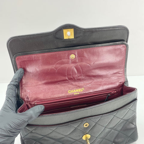 CHANEL Matelassé Shoulder Bag black WS30119