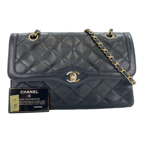 CHANEL Matelassé Shoulder Bag black WS30119