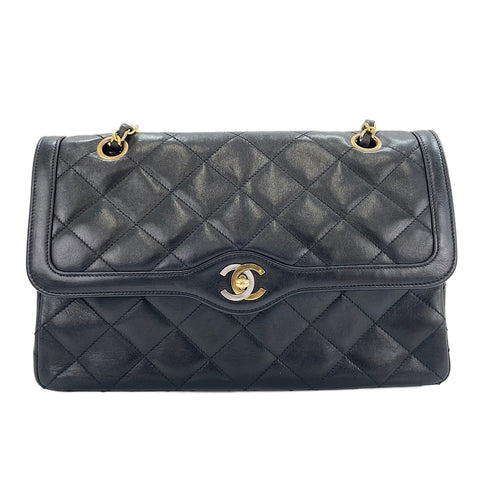 CHANEL Matelassé Shoulder Bag black WS30119