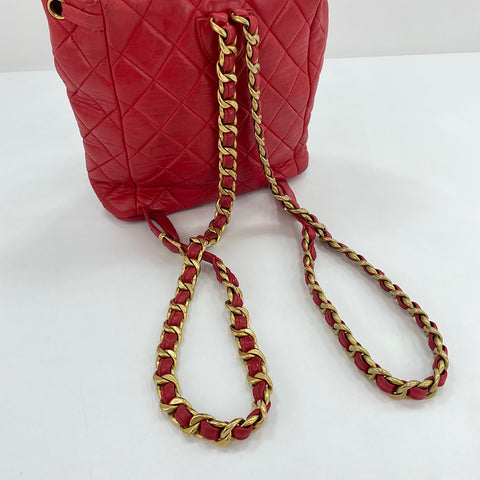 CHANEL Matelassé Backpack Â· Daypack Red WS30121
