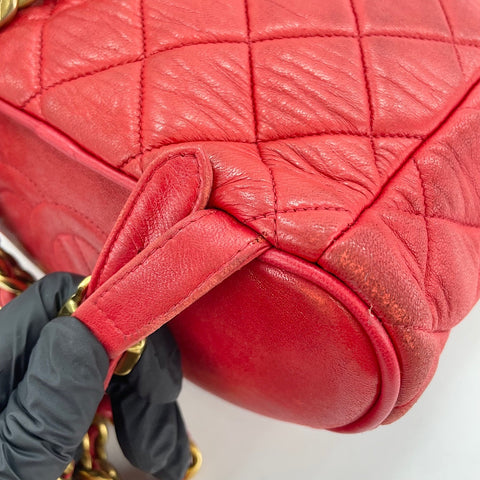 CHANEL Matelassé Backpack Â· Daypack Red WS30121