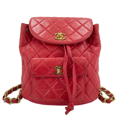 CHANEL Matelassé Backpack Â· Daypack Red WS30121