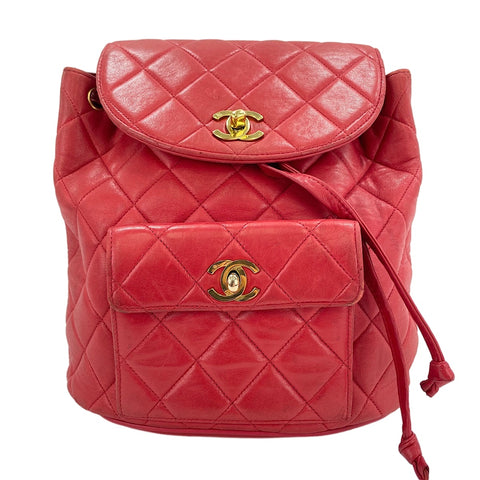 CHANEL Matelassé Backpack Â· Daypack Red WS30121