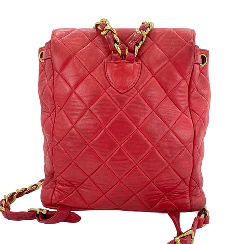 CHANEL Matelassé Backpack Â· Daypack Red WS30121