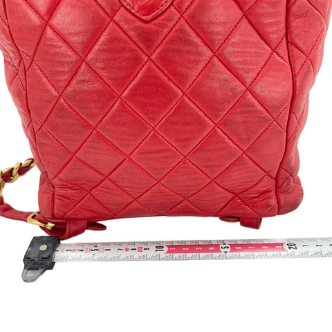 CHANEL Matelassé Backpack Â· Daypack Red WS30121