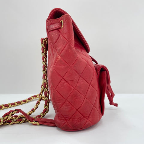 CHANEL Matelassé Backpack Â· Daypack Red WS30121