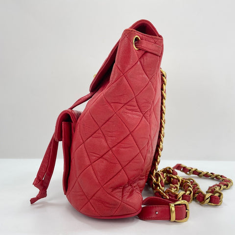 CHANEL Matelassé Backpack Â· Daypack Red WS30121