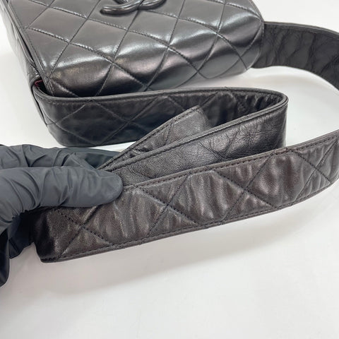 CHANEL Matelassé Shoulder Bag black WS30122