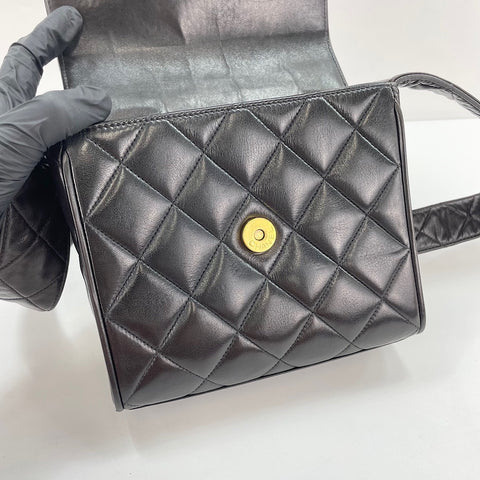 CHANEL Matelassé Shoulder Bag black WS30122