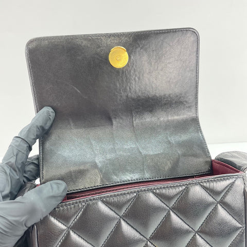 CHANEL Matelassé Shoulder Bag black WS30122