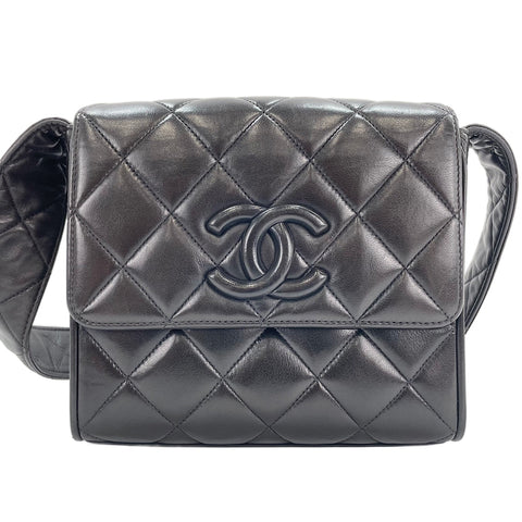 CHANEL Matelassé Shoulder Bag black WS30122
