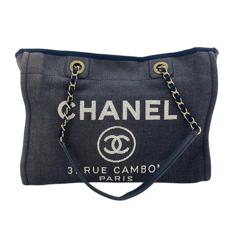 CHANEL Deauville Tote Bag Navy WS30124