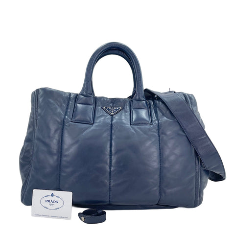PRADA Tote Bag Navy WS30131