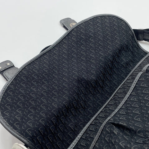 Christian Dior Diorissimo Buckle Messenger Trotter Shoulder Bag black WS30143