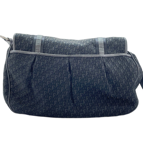 Christian Dior Diorissimo Buckle Messenger Trotter Shoulder Bag black WS30143