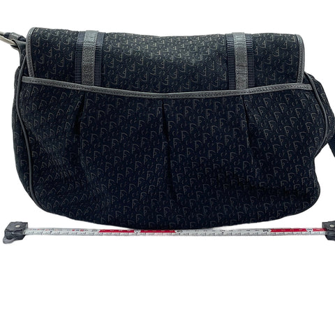 Christian Dior Diorissimo Buckle Messenger Trotter Shoulder Bag black WS30143
